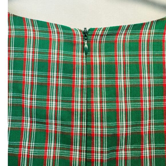 LaRoque Cara Top Peplum Puff Sleeve Blouse in Green Plaid size Medium NEW - Picture 7 of 9